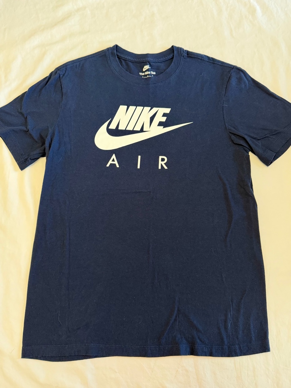 Nike Air Men's Short Sleeve T-Shirt - Navy Blue with White Logo